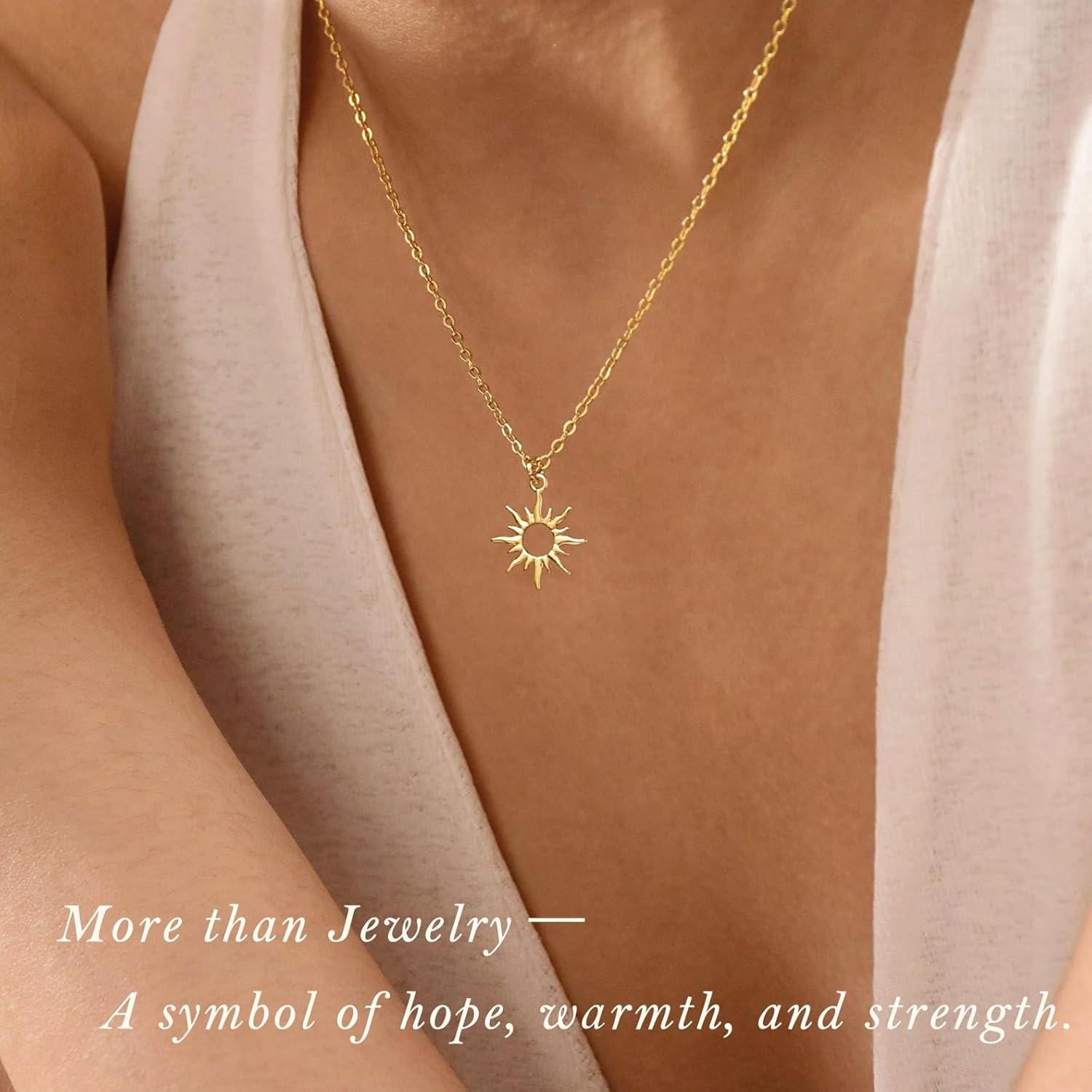 Gold Necklace for Women 14K Gold Plated Dainty Pendant Chain Puffy Heart Italian