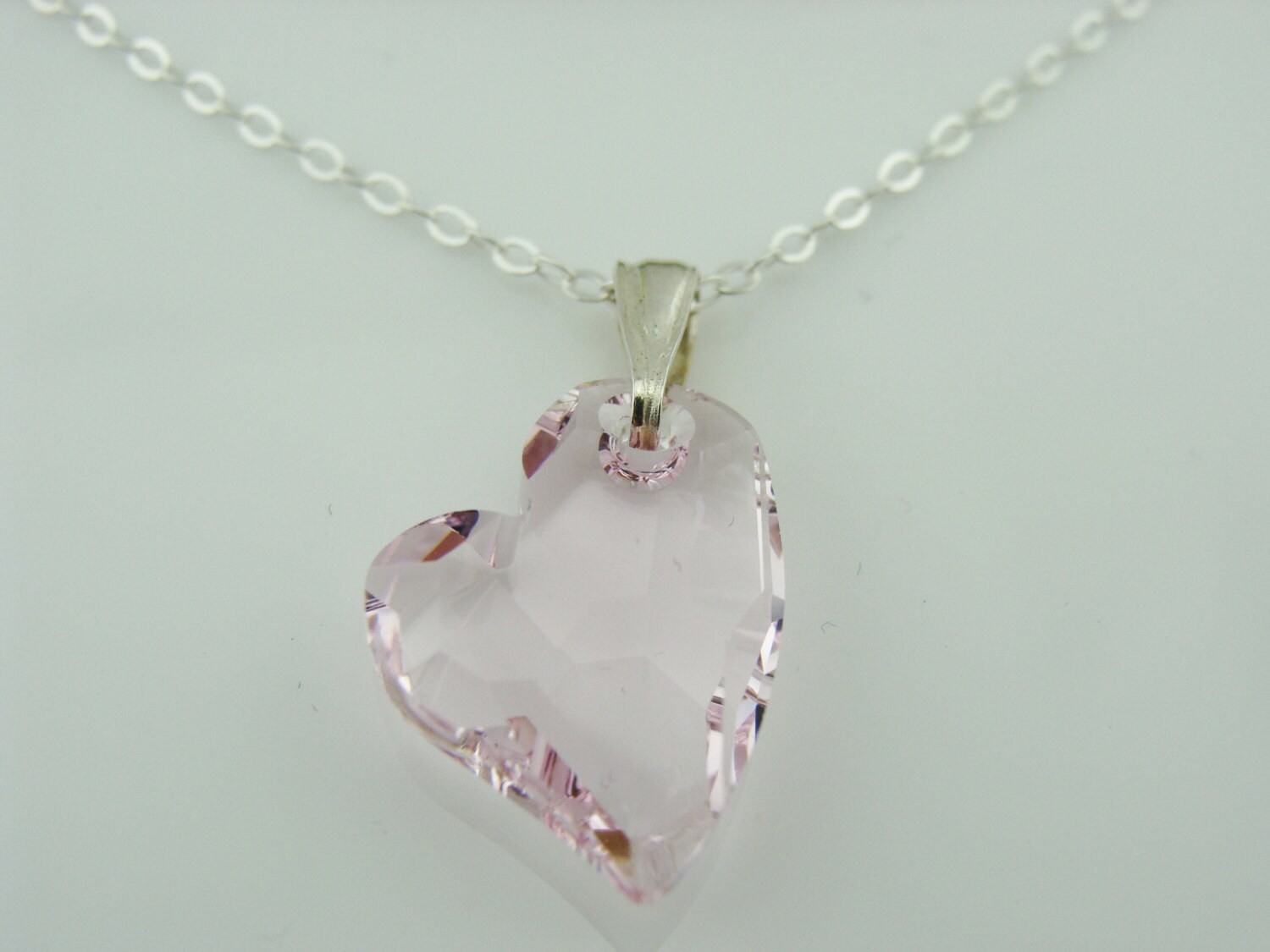 Pink Heart Pendant · Swarovski Crystal · 925 Sterling Silver · Devoted To You