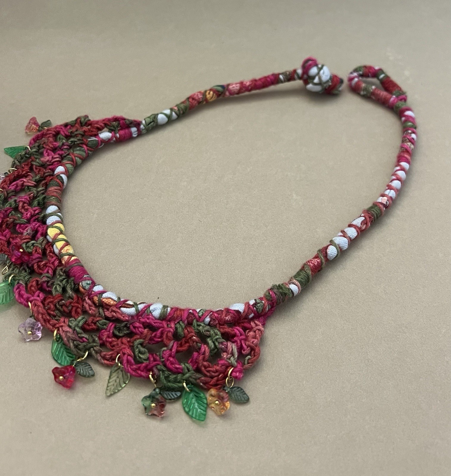 Crochet Cottagecore Floral Necklace – Artsy Coquette Necklace