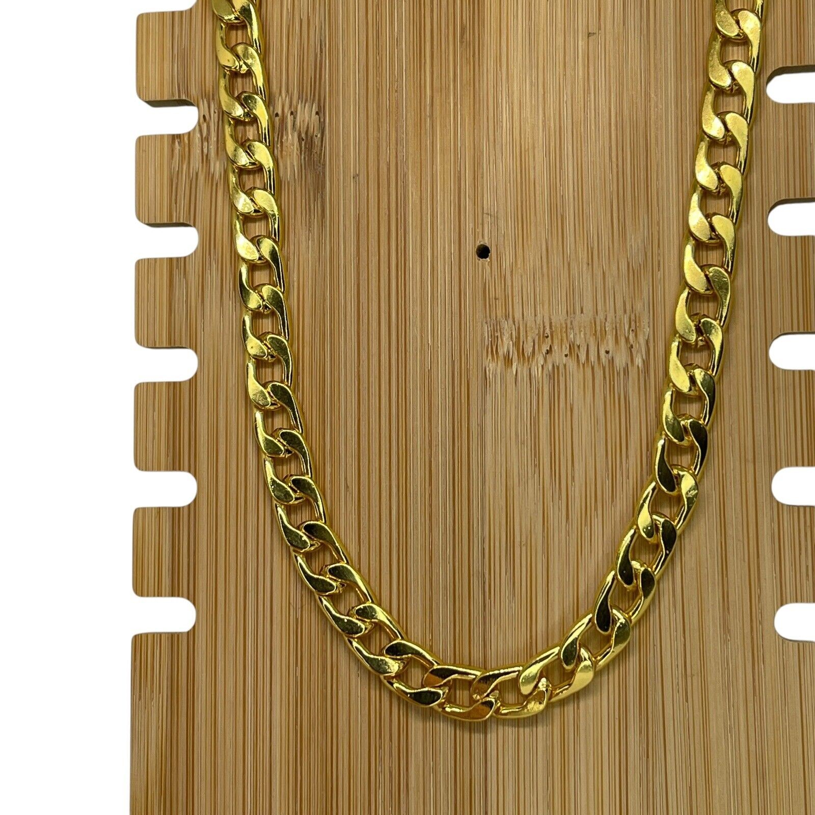 Gold Plated Cuban Chain Necklace Mens 24” (8mm) Bling Flashy Everyday Wear Thick