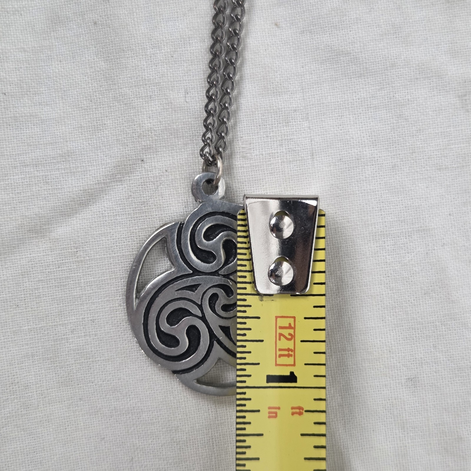 St Justin Celtic Triscele Pendant Necklace Pewter Irish Heritage Jewelry Knot