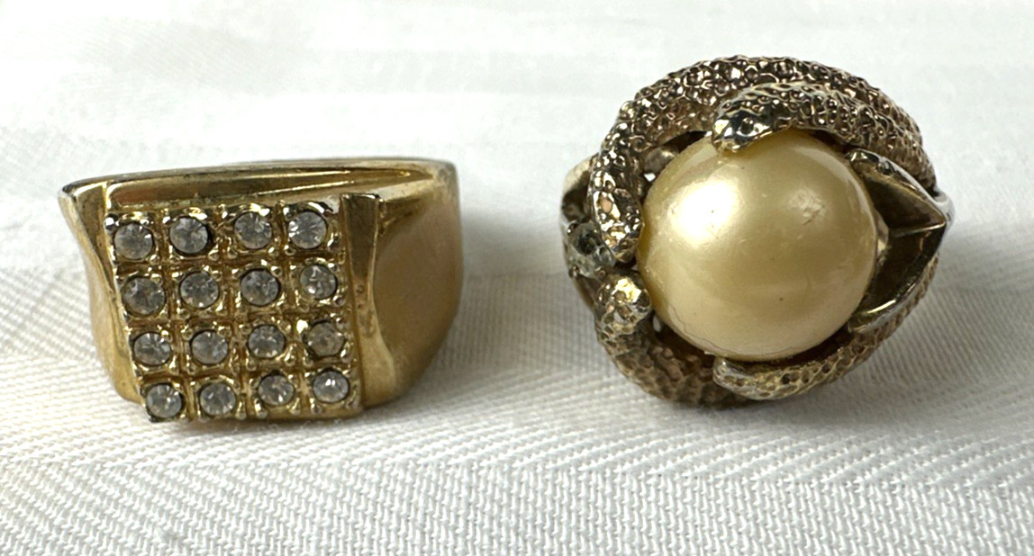Fashion Ring Lot, 13 Different Rings of Various Designs and Sizes, Free Shipping
