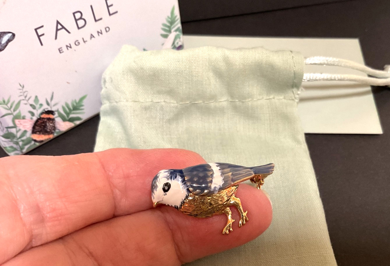 Collectable Fable England Zinc Enammelled Bird Brooch Boxed