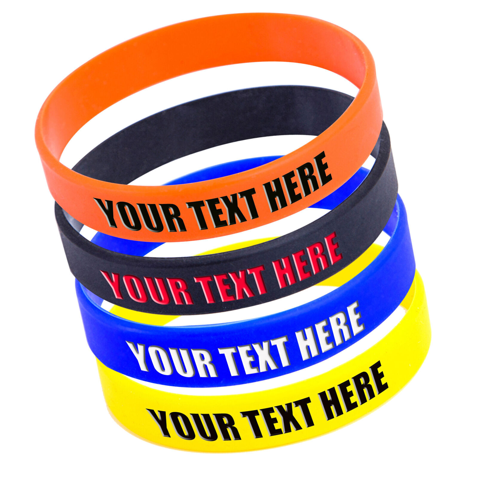 2-5pcs Custom Engraved Silicone Wristbands – Personalized Luxe Rubber Bracelets