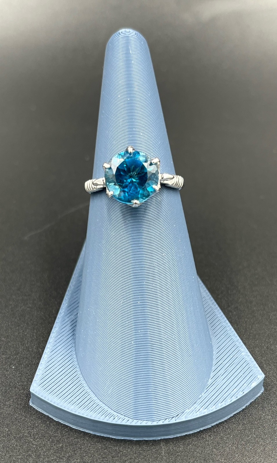 JTV Blue Round Cut 925 Sterling Silver Ring Size 10 Code Unknown PLS READ