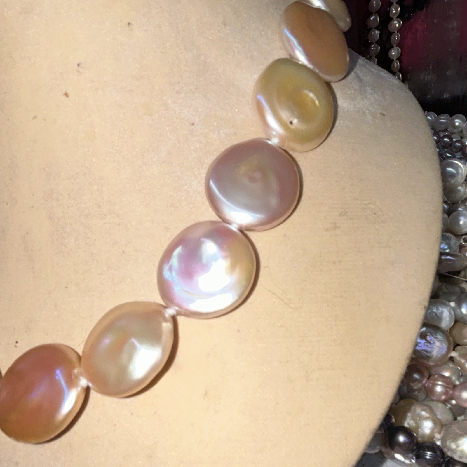 Multicolor Baroque Pearl Beaded Statement Necklace, Silver, Spring Ring Clasp