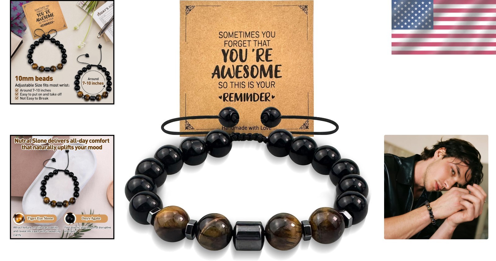 Elegant 10MM Triple Protection Men’s Bracelet – Perfect Gift for Any Occasion