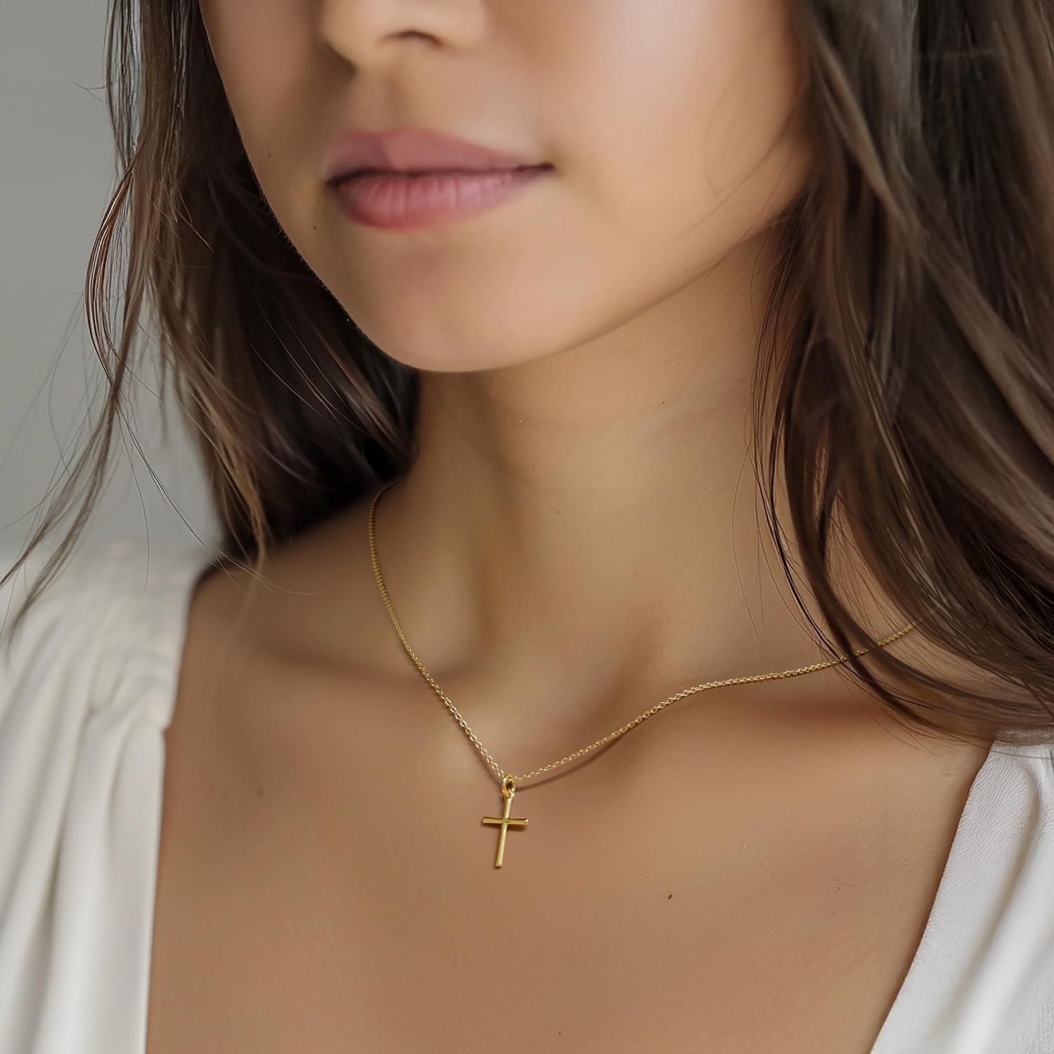 Gold Cross Necklaces for Women 14K Gold Cross Necklace for Women Crosses Pend…