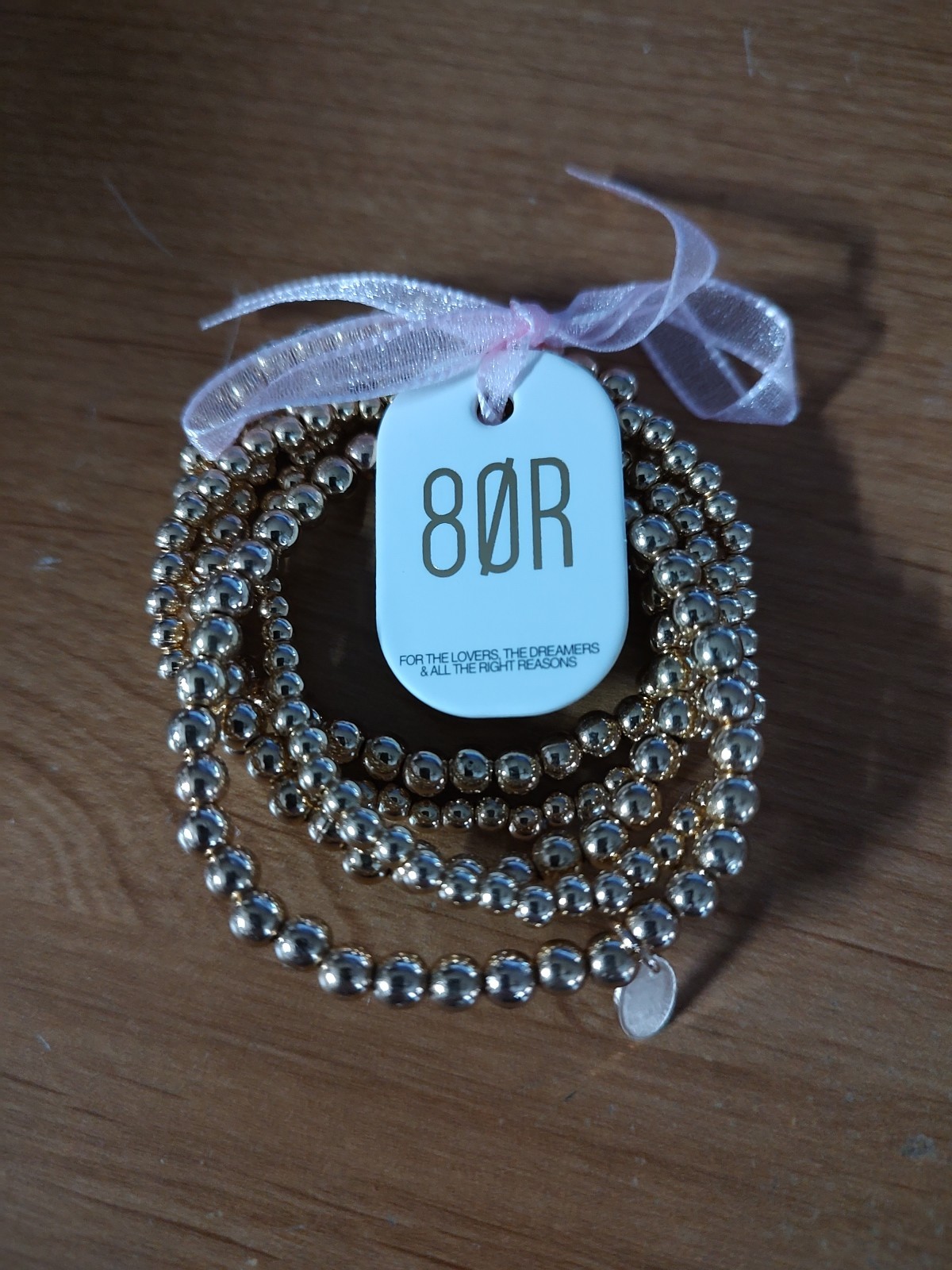 8 Other Reasons Bubble Bangle Set, 18k Gold Plated, Hypoallergenic, Brand New.