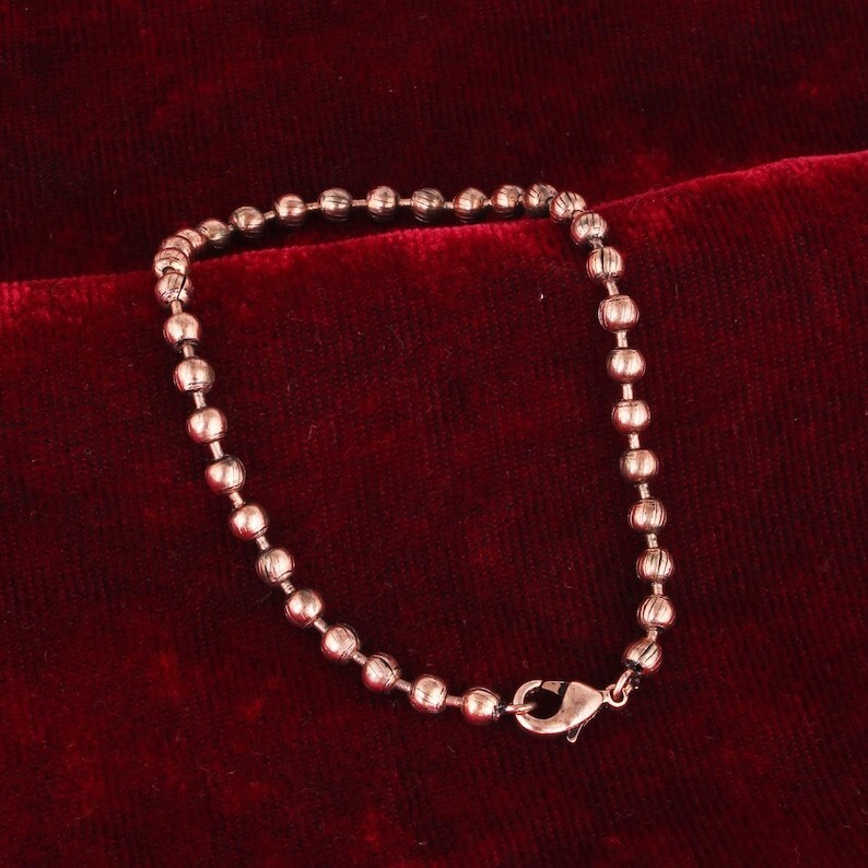 Pure Copper Snake Chain Bracelet Copper Arthritis Pain Relief Biker Bracelet