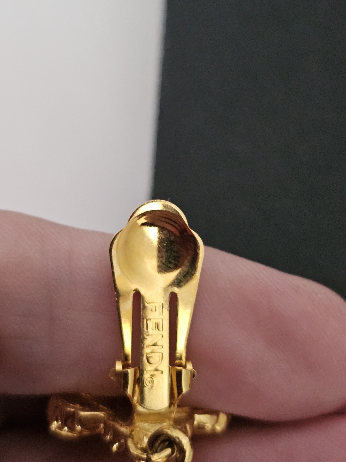 Vintage Fendi Gold Plated Shoe Earring Dangle Clip-on ONLY 1 EARRING