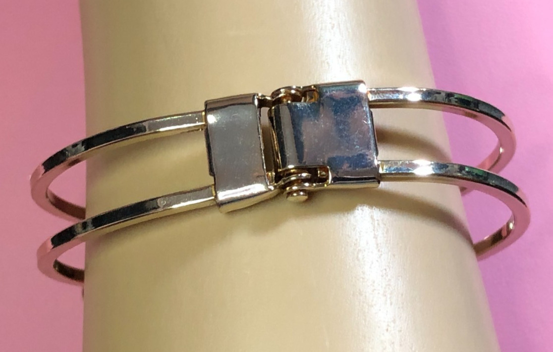 Gold Opalite Crystal Rhinestone Bracelet Clamper WHITE HOUSE BLACK MARKET 3446