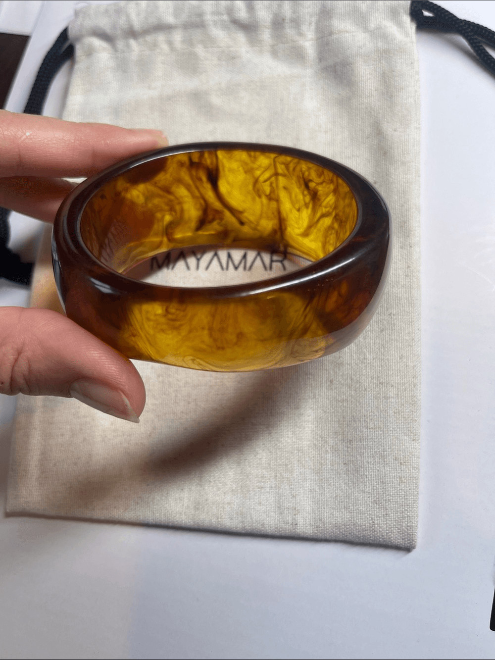 Amber Bangle – Thick Bracelet