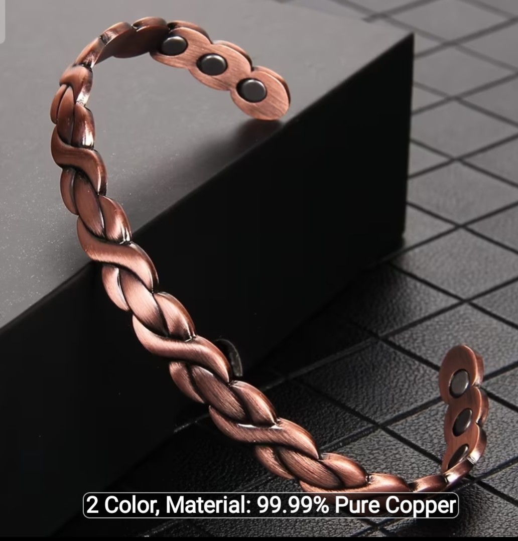 CLEARANCE SALE Pure 99.9% Çopper Adjustable Weaved Open Bracelet