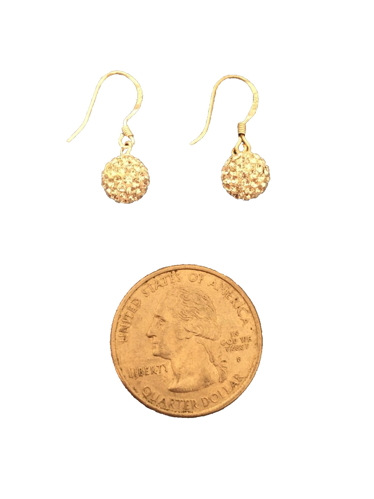 Sterling silver 925 92.5% crystal ball drop earrings. 1.36 grams