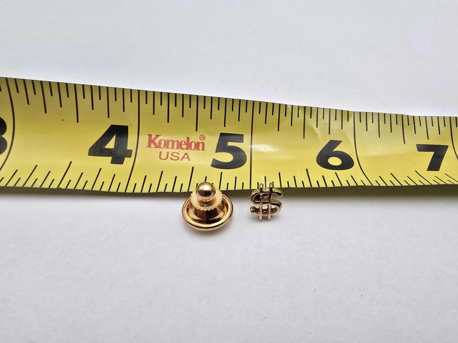 Dollar Sign Pin Money Gold Tone Small 1/4″