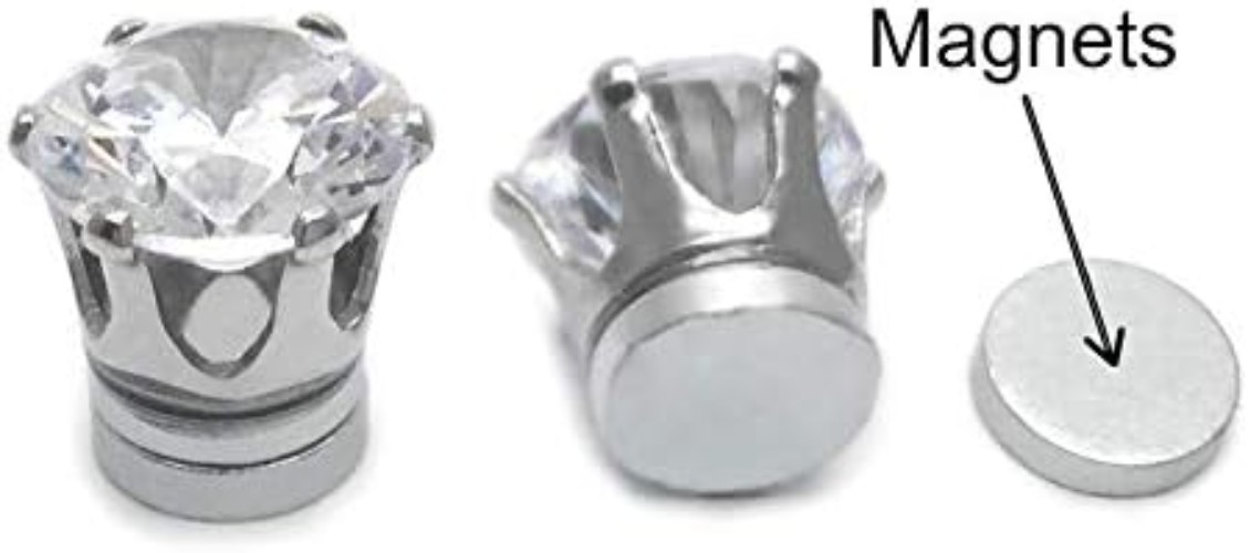 Chic Magnetic 8mm Cubic Zirconia Studs in Silver – Perfect Gift for Any Occasion