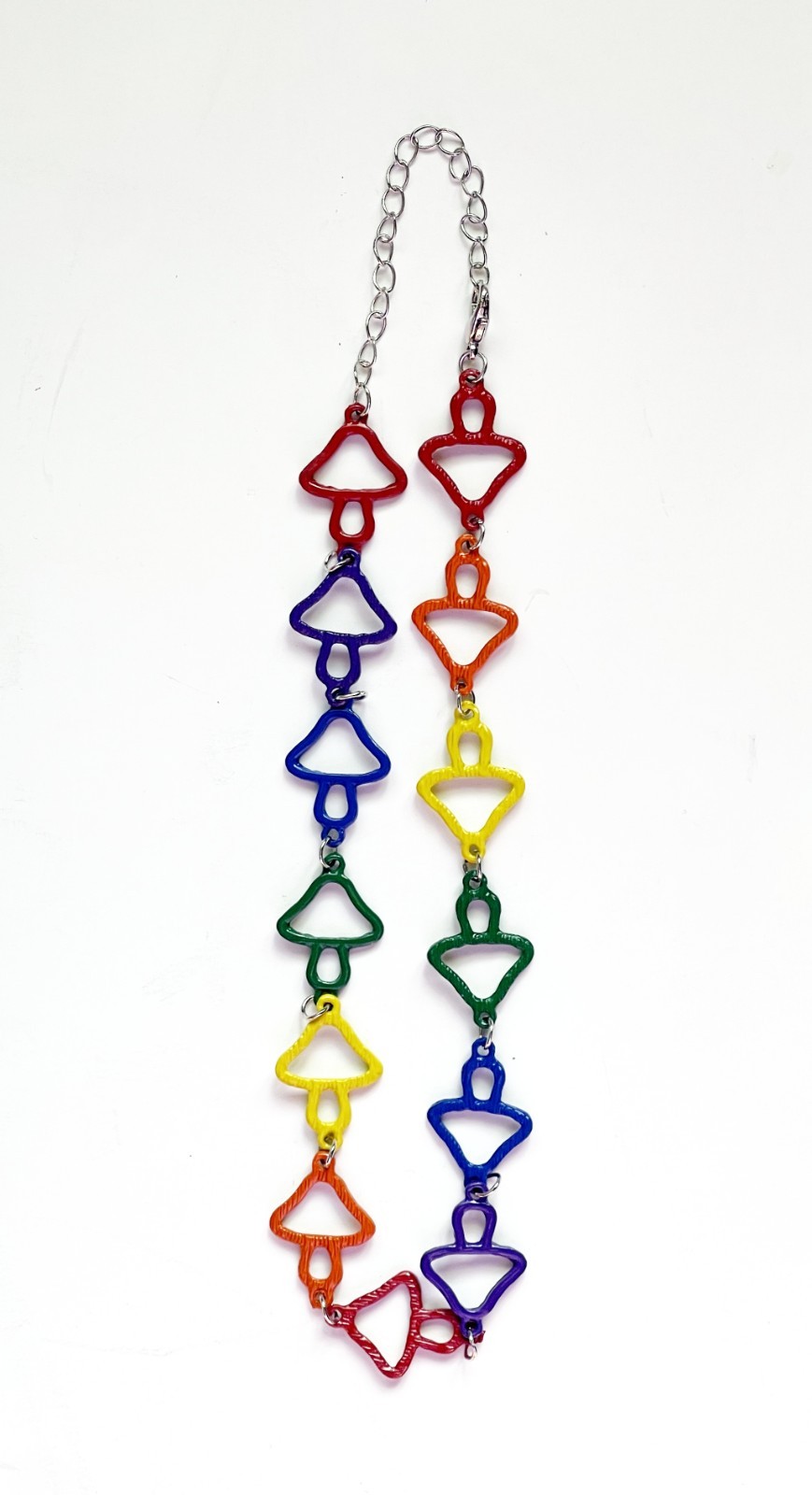 NEW NWOT Metal RAINBOW MUSHROOM 16″ NECKLACE Teen Novelty Gay Pride