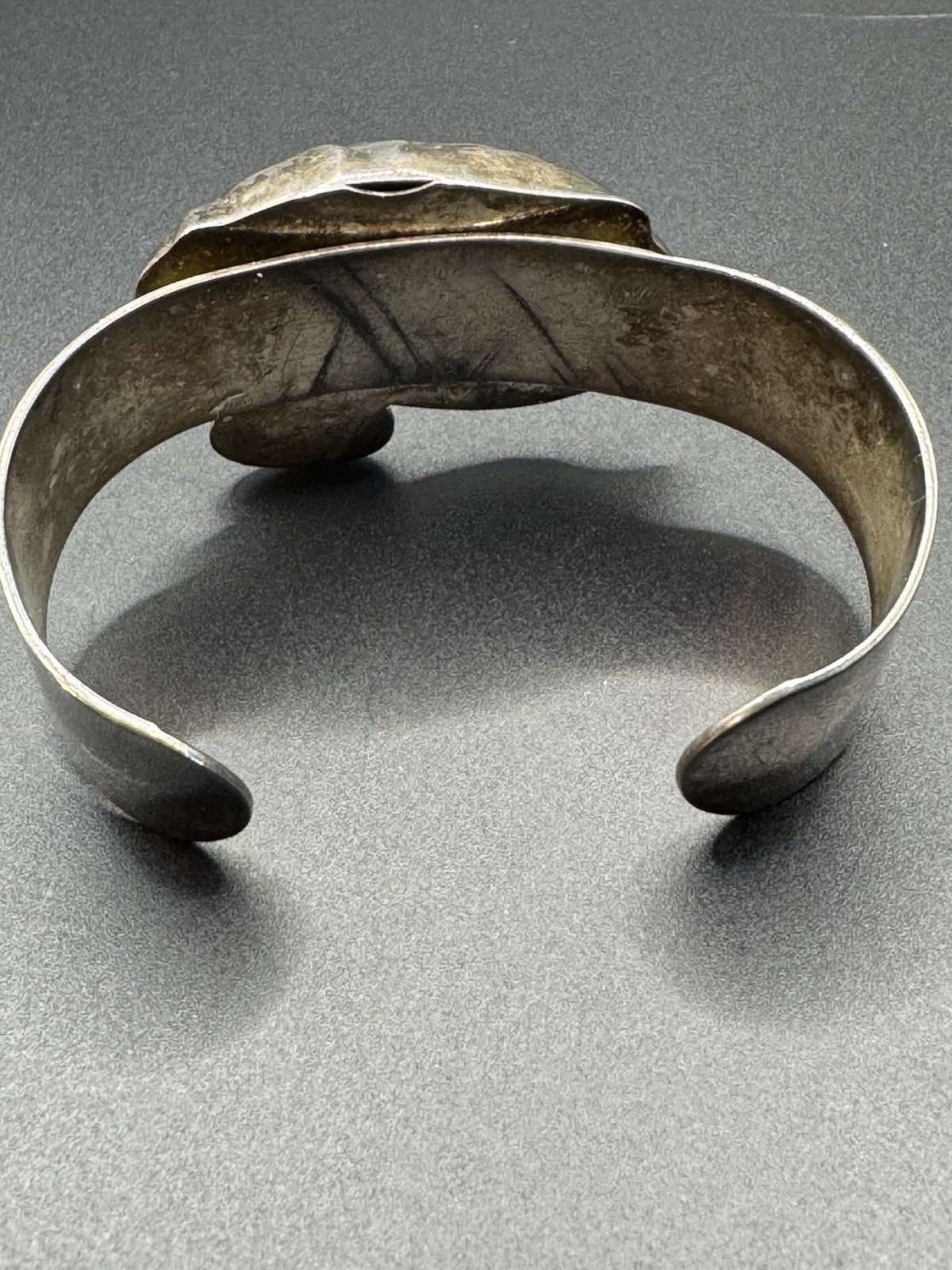 Sterling Plated Wide Cuff Duck Puff Bracelet Statement