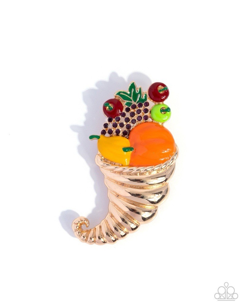 Cornucopia Chic – Multi Paparazzi Brooch