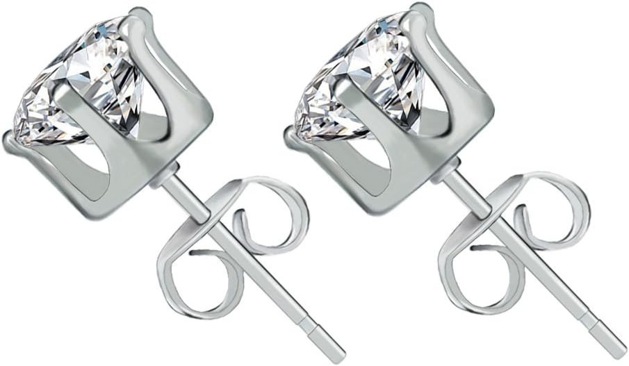 Assorted Sizes 6 Pair Hypoallergenic CZ Stud Earrings – Perfect for Any Occasion
