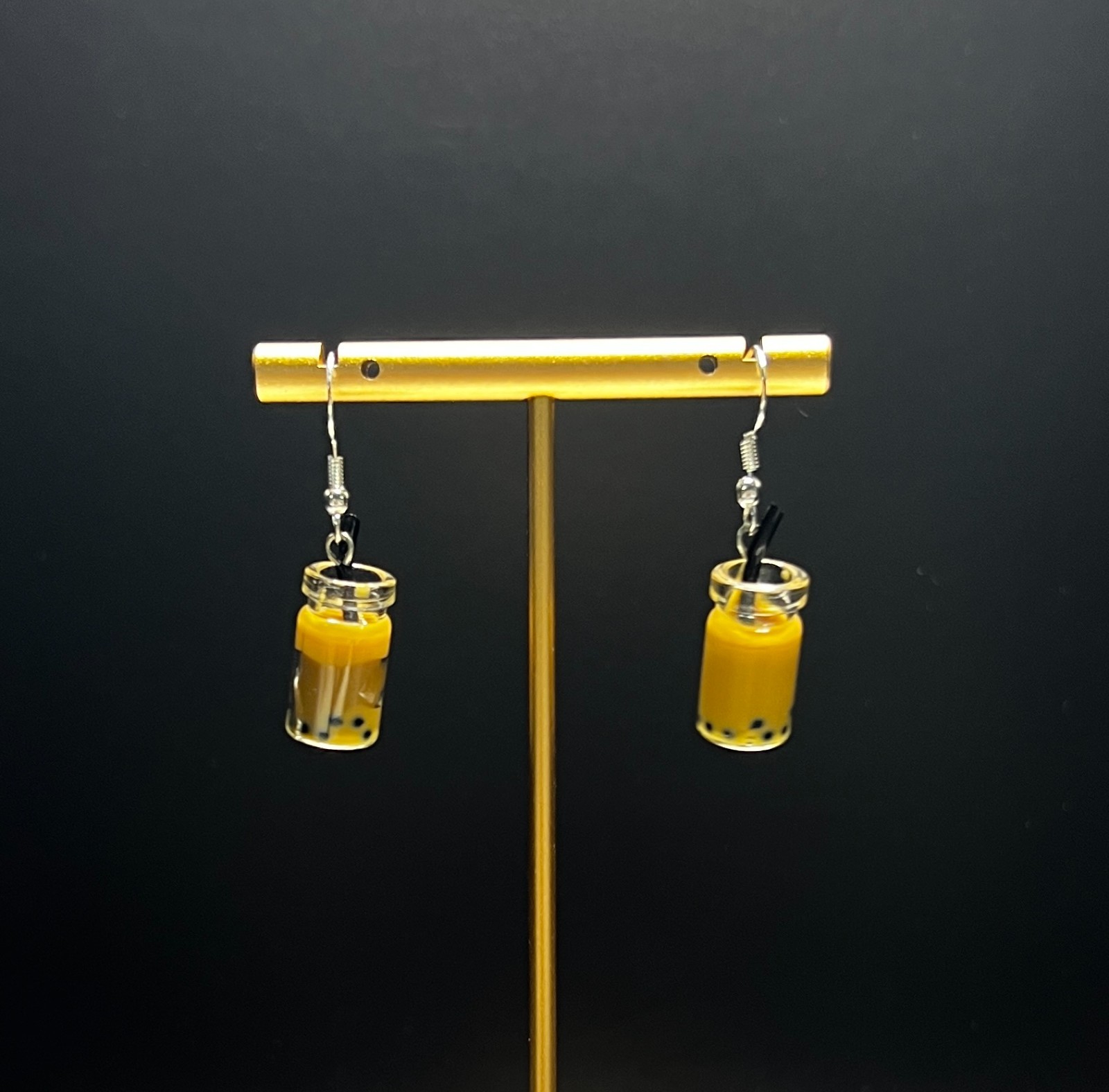 LIGHT BROWN BOBA TEA Women’s Dangle Earrings Boba Tea Collection