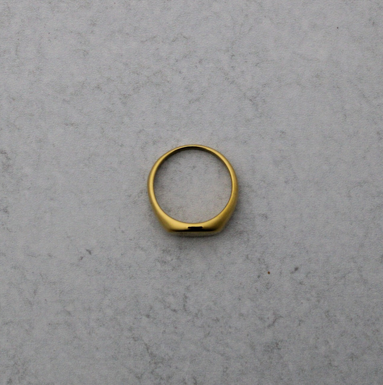Gold Landscape Oval Signet Ring Stainless Steel Blank Gold Plated Pinky Ring