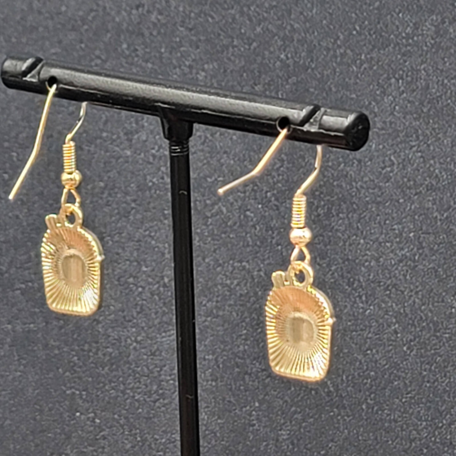 Boba Tea Pierced Earrings Gold tone Coffee Drink Dangle Enamel 1/2″