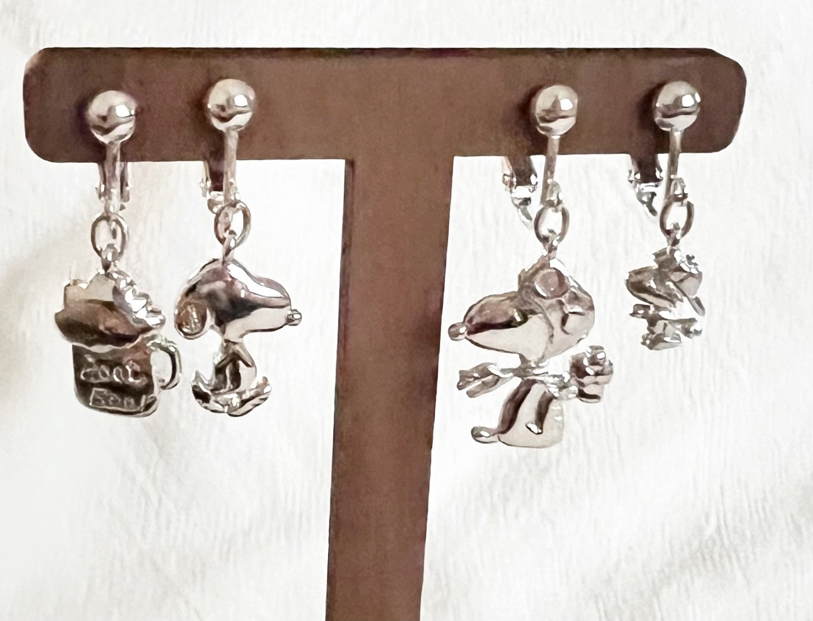 Peanuts Snoopy Joe Cool Woodstock Clip-On Earrings Set of 4 USJ Japan