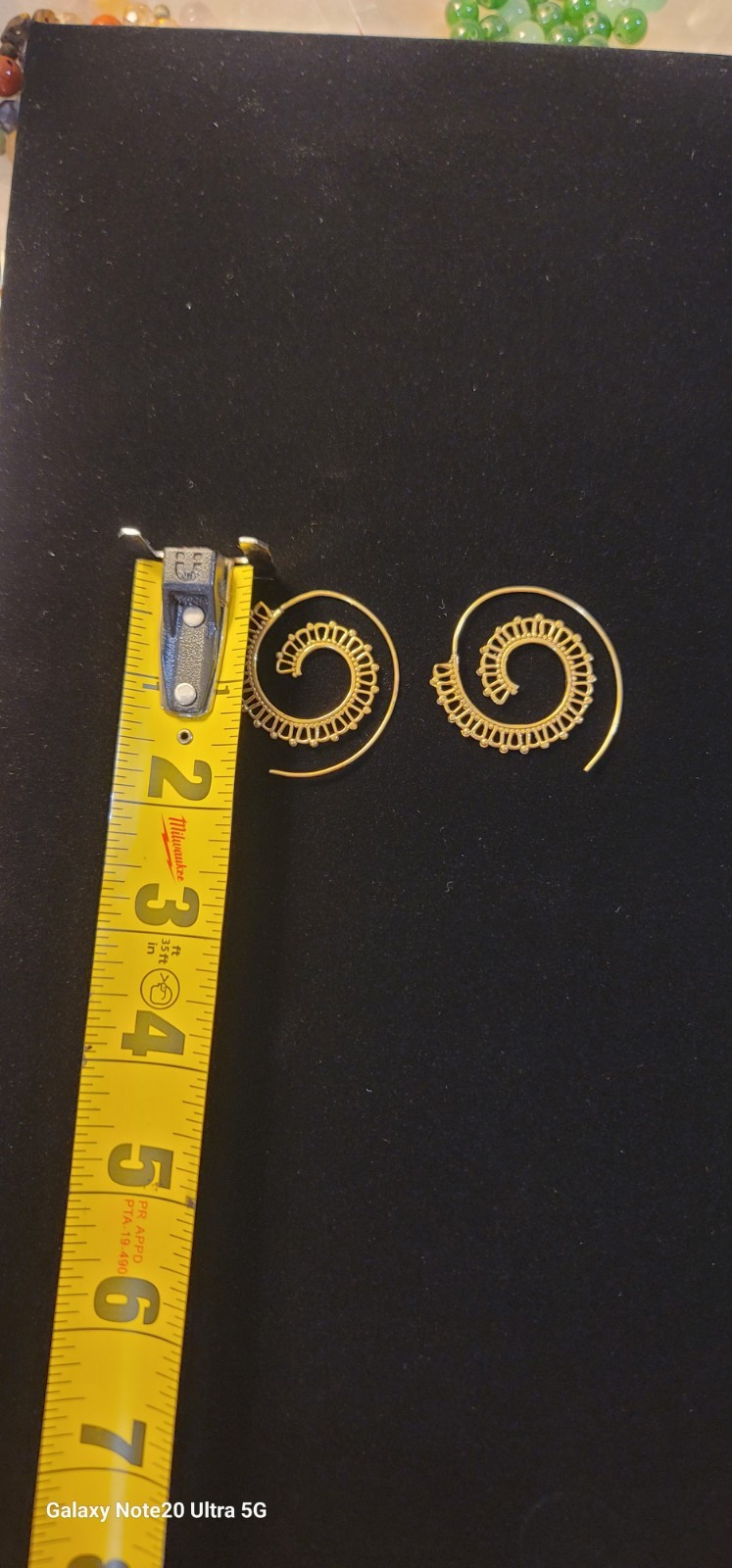 Gold Tone Spiral Hoop Earrings, Metal Hook Closure, No Stone