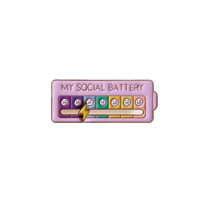 Funny Brooches – My Social Battery Mood Pins – Unisex Alloy Badge Gifts
