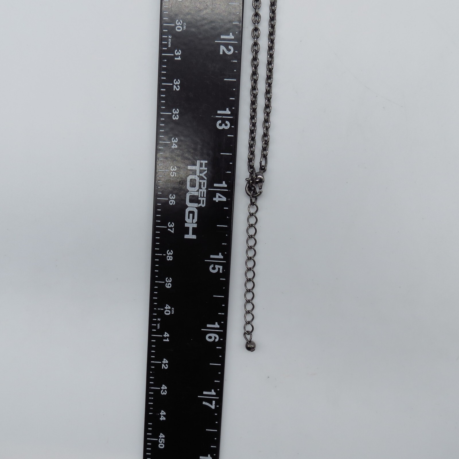 Black Heart Chain Necklace Rhinestone Faux Pearl Everyday Wear 28″