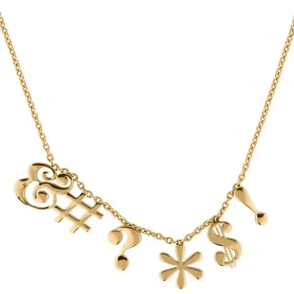 KATE SPADE NEW YORK GOLD CHARM NECKLACE SAY YES IDIOM “PARDON MY FRENCH”