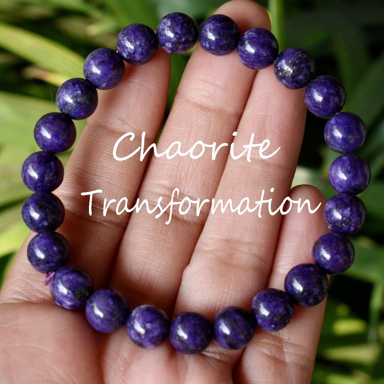 Natural Charoite Stone Beaded Bracelet Purple Gemstone Stretch Bracelet Handmade