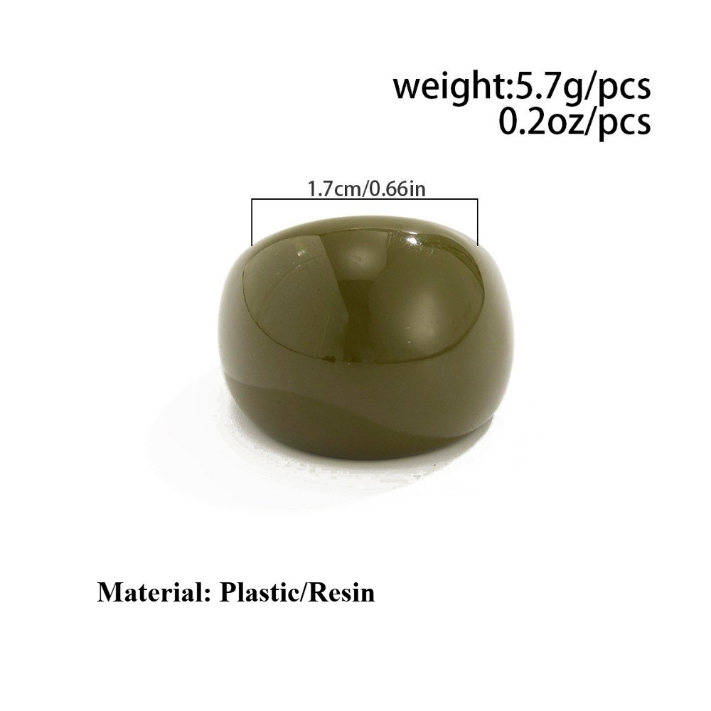 Lightweight Resin Smooth Minimalist Fashionable Translucent Vibrant Acrylic Ring