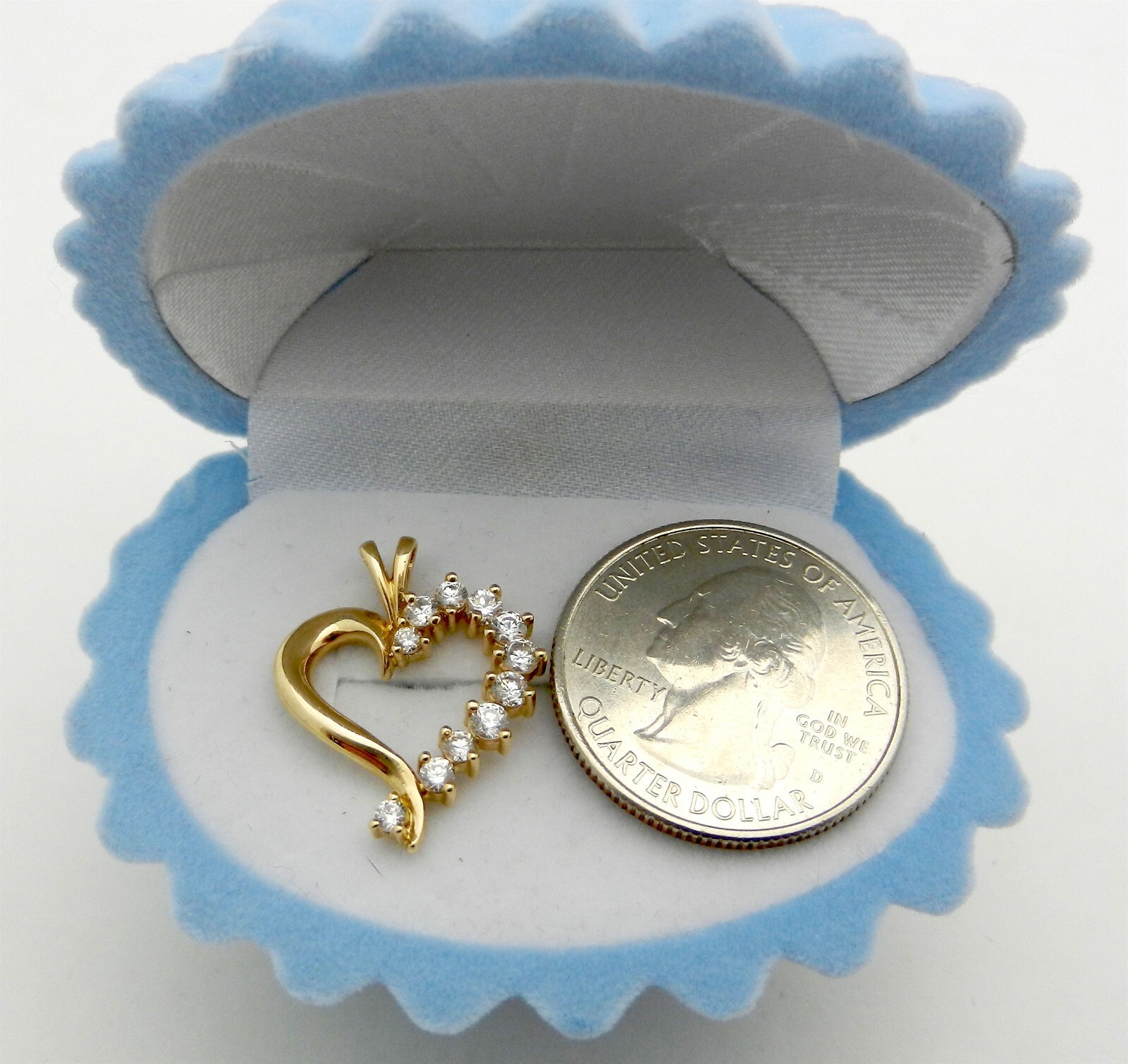 2Ct Round Cut Simulated Diamond Fancy Heart Shape Pendant 14k Yellow Gold Plated