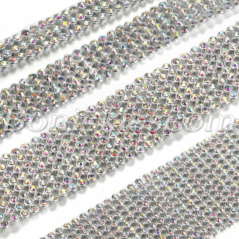 4pcs Womens Shiny Bling Full Rhinestone Choker Collar Necklace Set Wedding Party