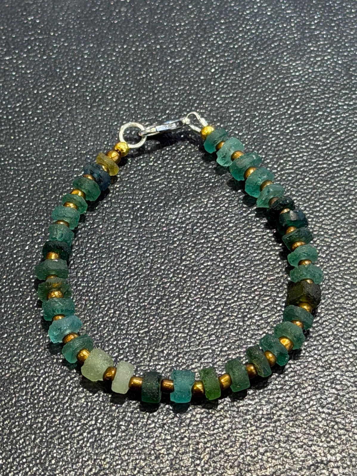 Ancient Roman Glass Bracelet Handmade Beaded Antique Vintage Authentic Gemstone