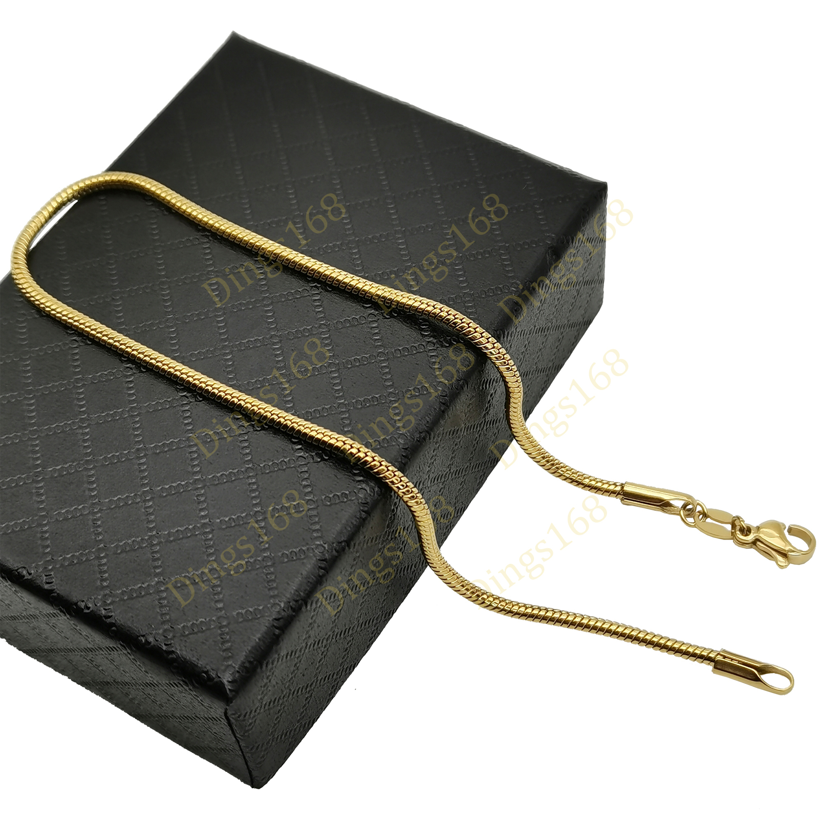 Men&Women’s Genuine 18K Yellow Gold Filled 2mm Snake Chain Bracelet/Anklet 8inch