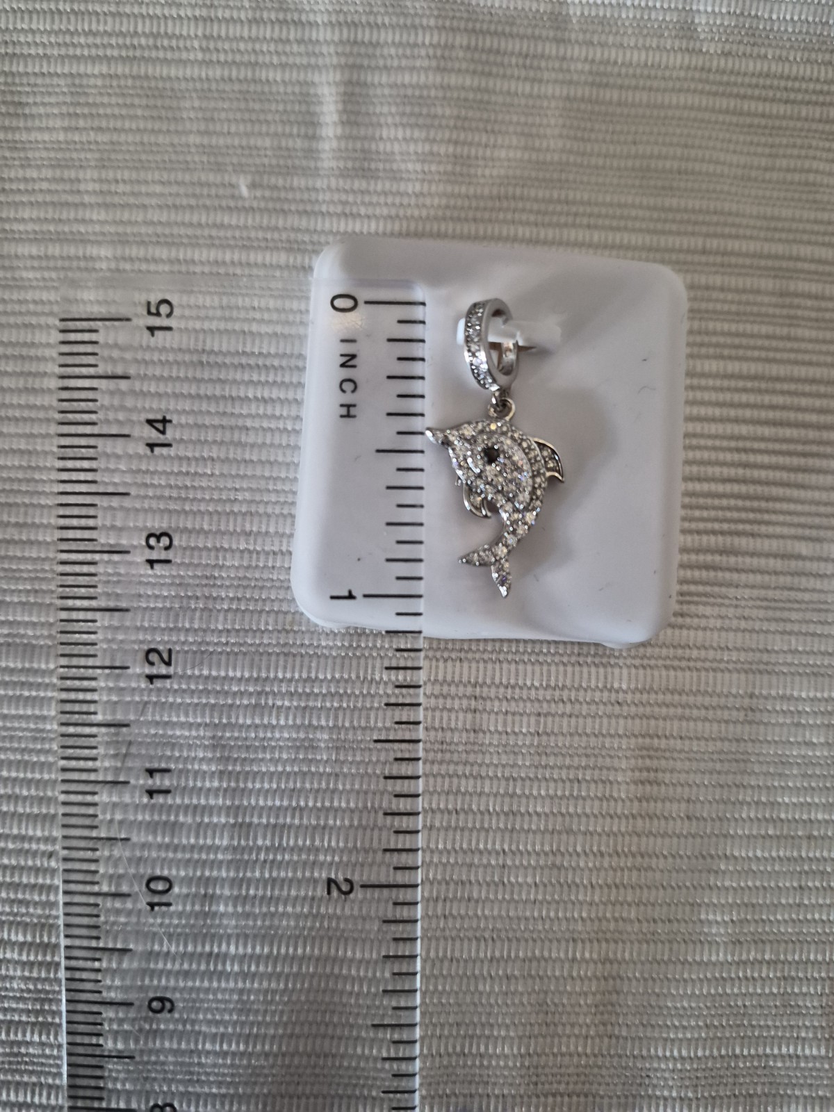 Lot of 4 925 Sterling Silver Moissanite Sea Animal Charm Pendant Set, 1 Spinel