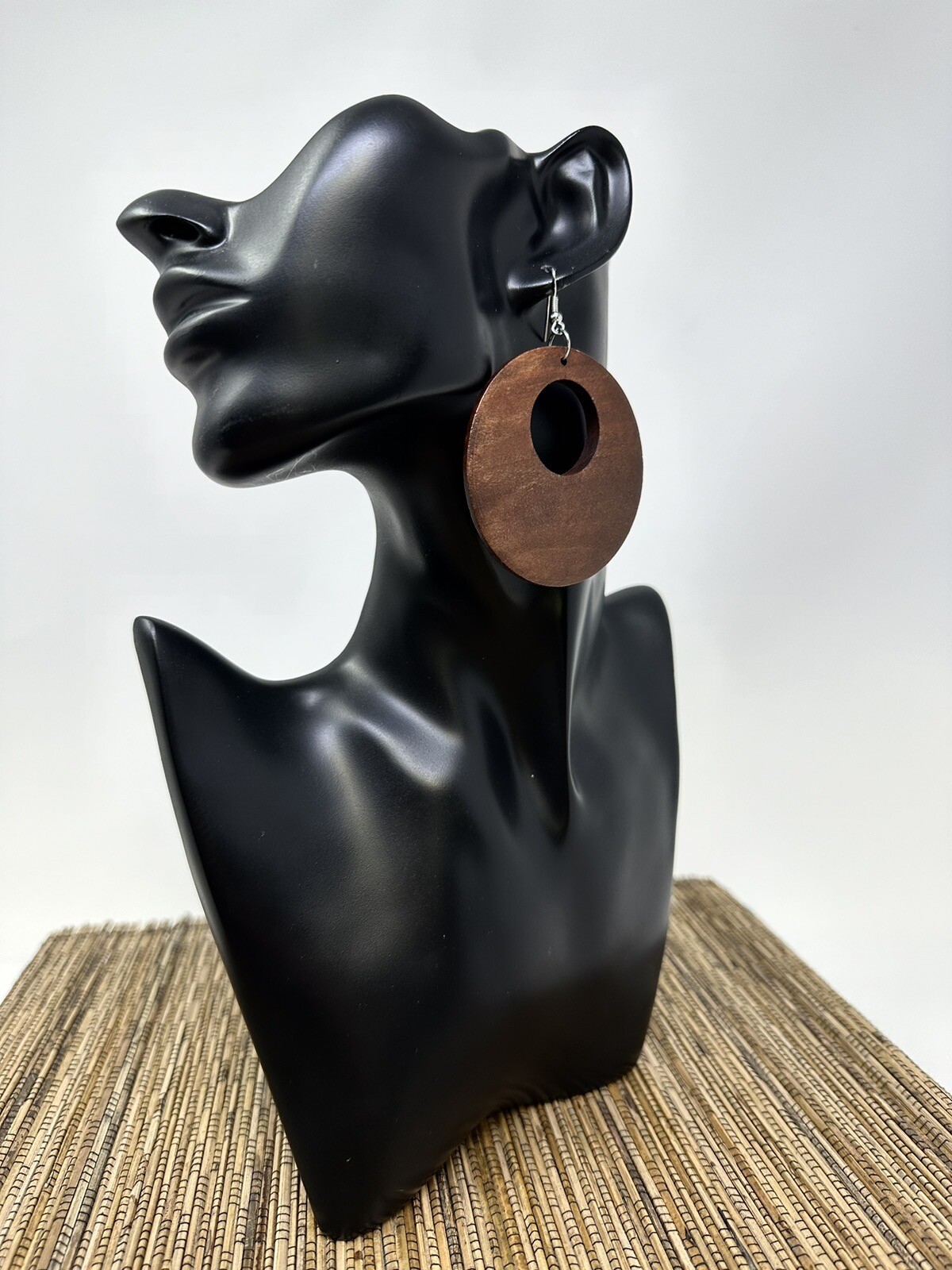 Brown Earrings Wood Earrings Hoop Wooden Earrings Bohemian Earrings Vintage