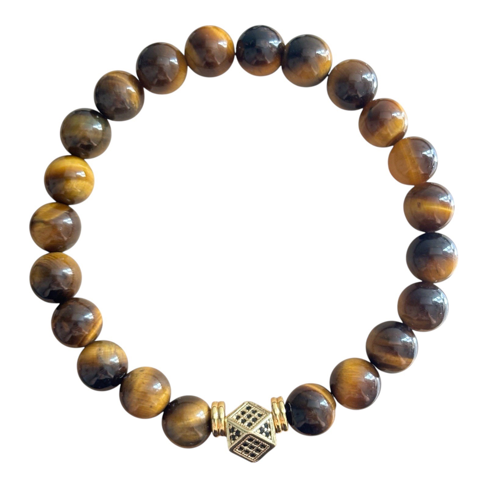 Handmade Tiger Eye Gemstone Bracelet Howlite Stone Protection Jewelry Gift
