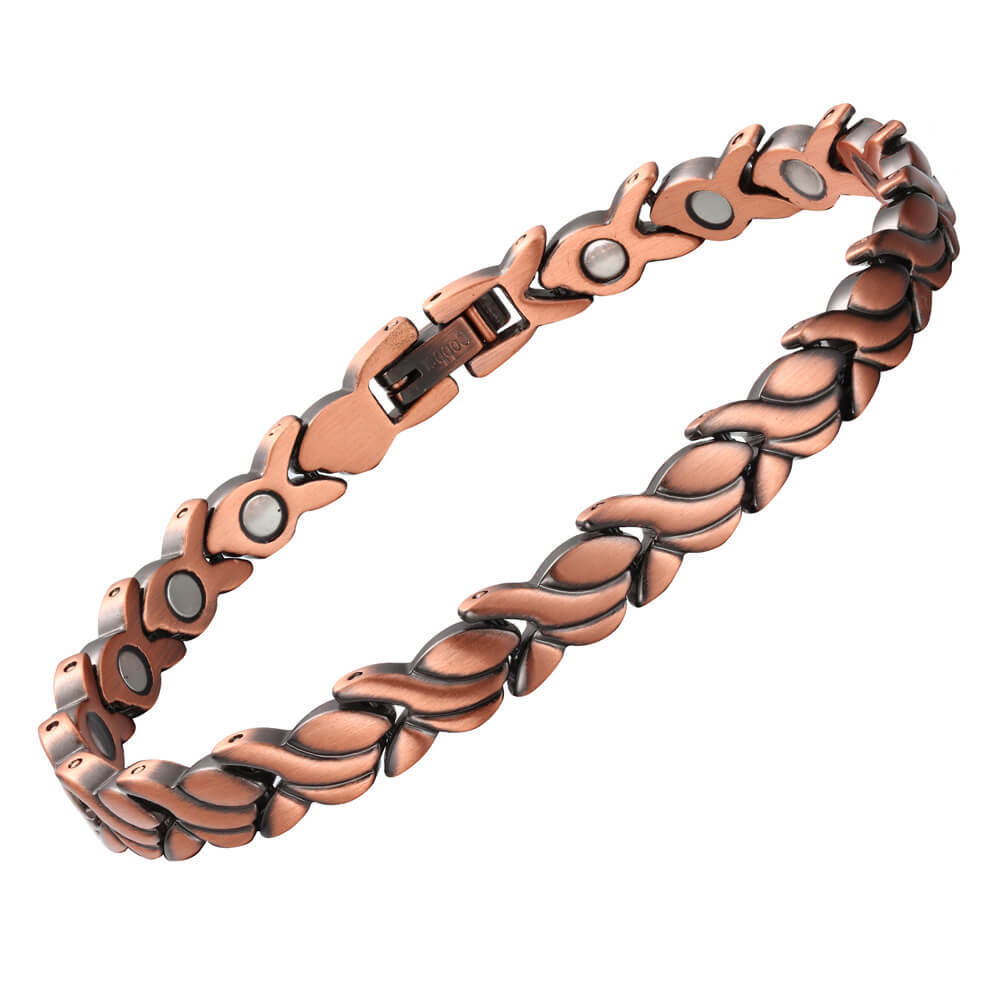 Swirl Copper Magnetic Anklet Bracelet Women Restore Balance Energy Power Joy RX