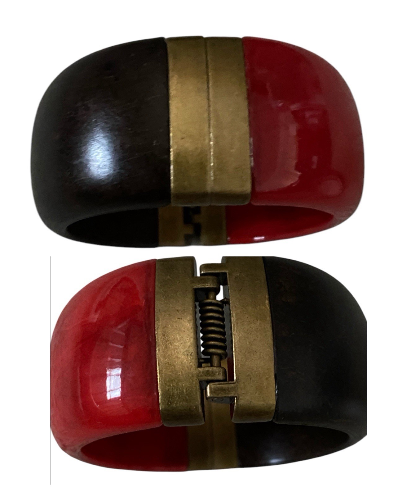Premier Designs Piper Resin And Wood Hinged Bangle(Set Of 3) 7.25in