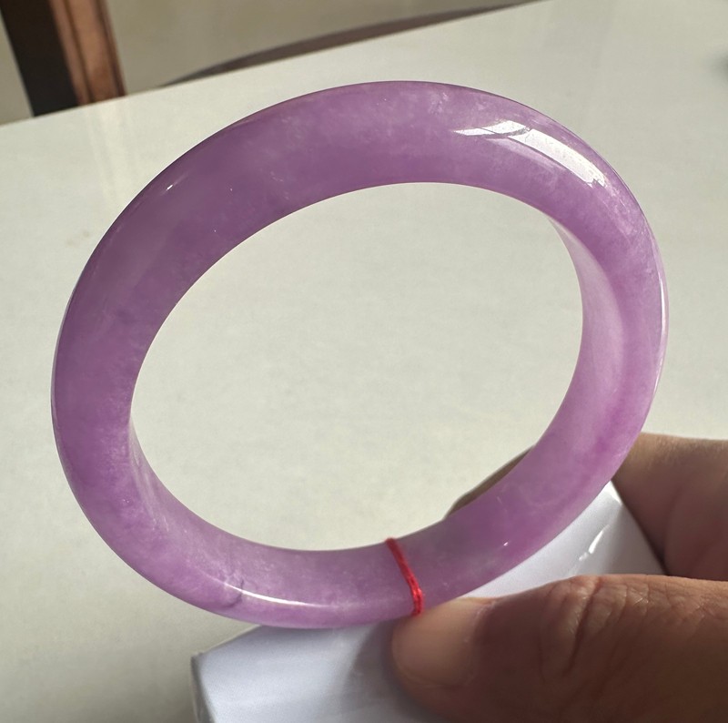 Natural Grade AAA Ice Lilac Lavender Burmese Jade jadeite bracelet bangle 65MM