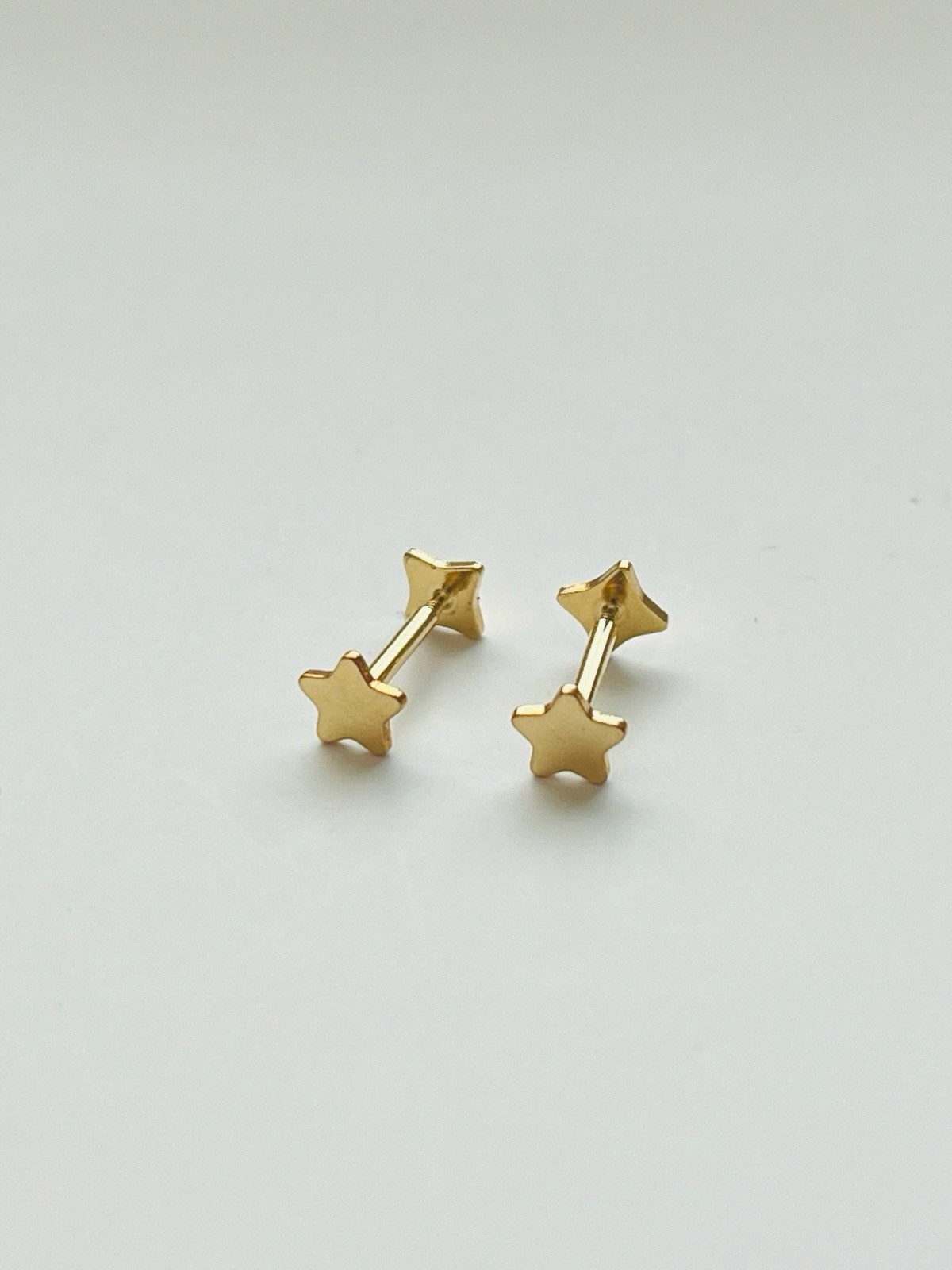 14K Gold Filled Star Stud Barbell /Helix Earrings