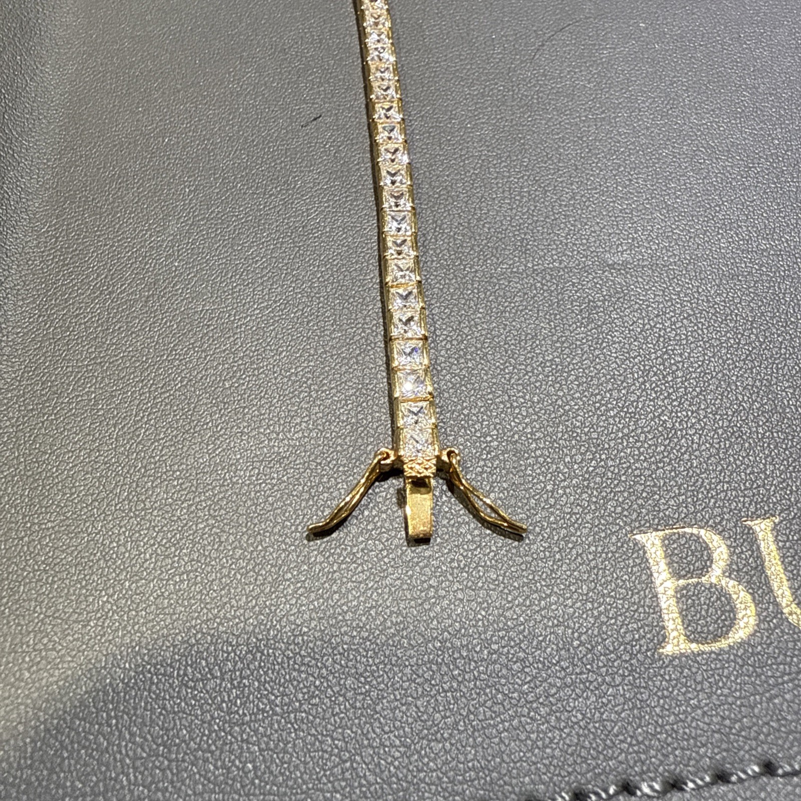 Silver CZ 8inch 4mm Gold Plated Bracelet