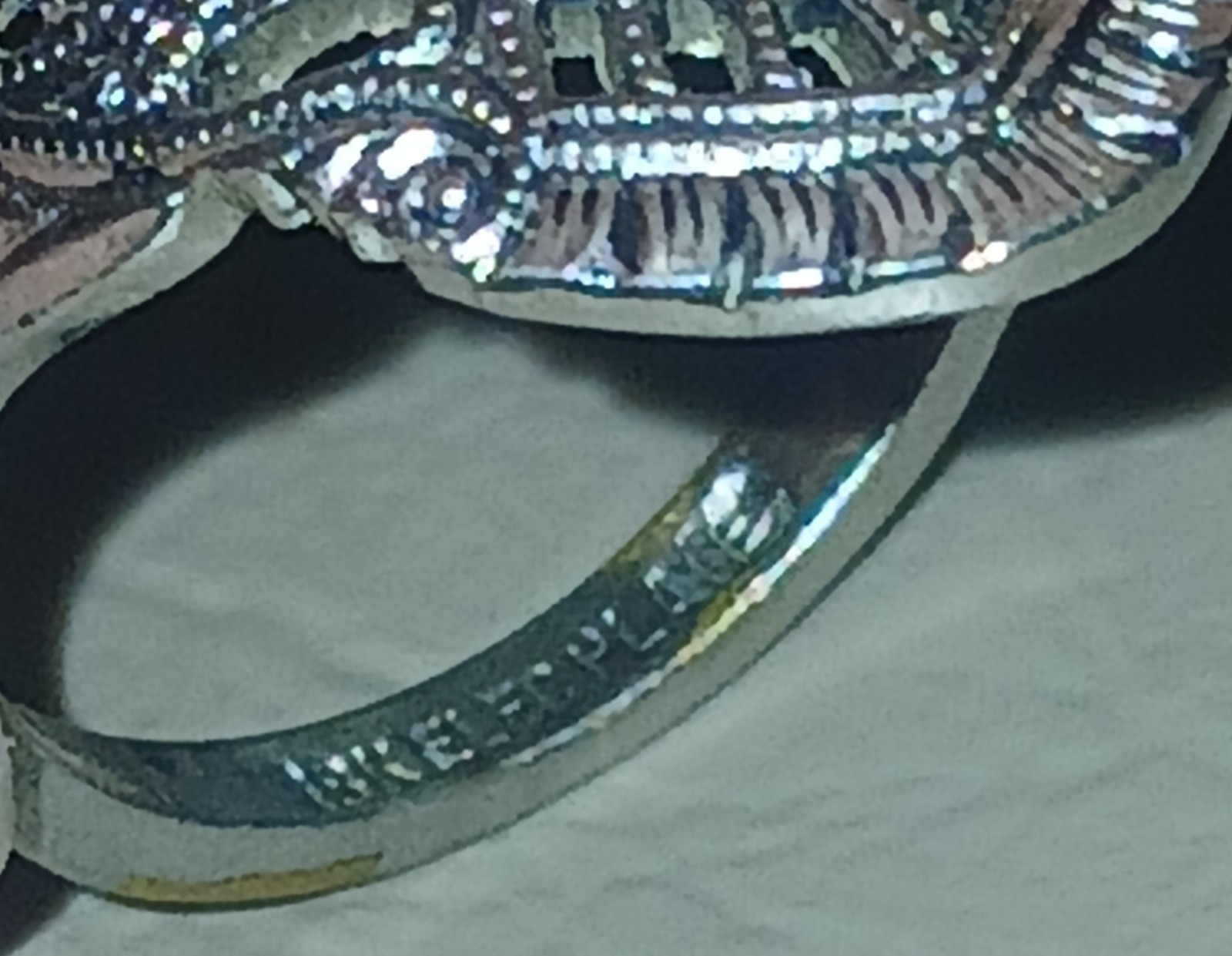 18K ELECTROPLATED Art deco style ring size 4 1/2