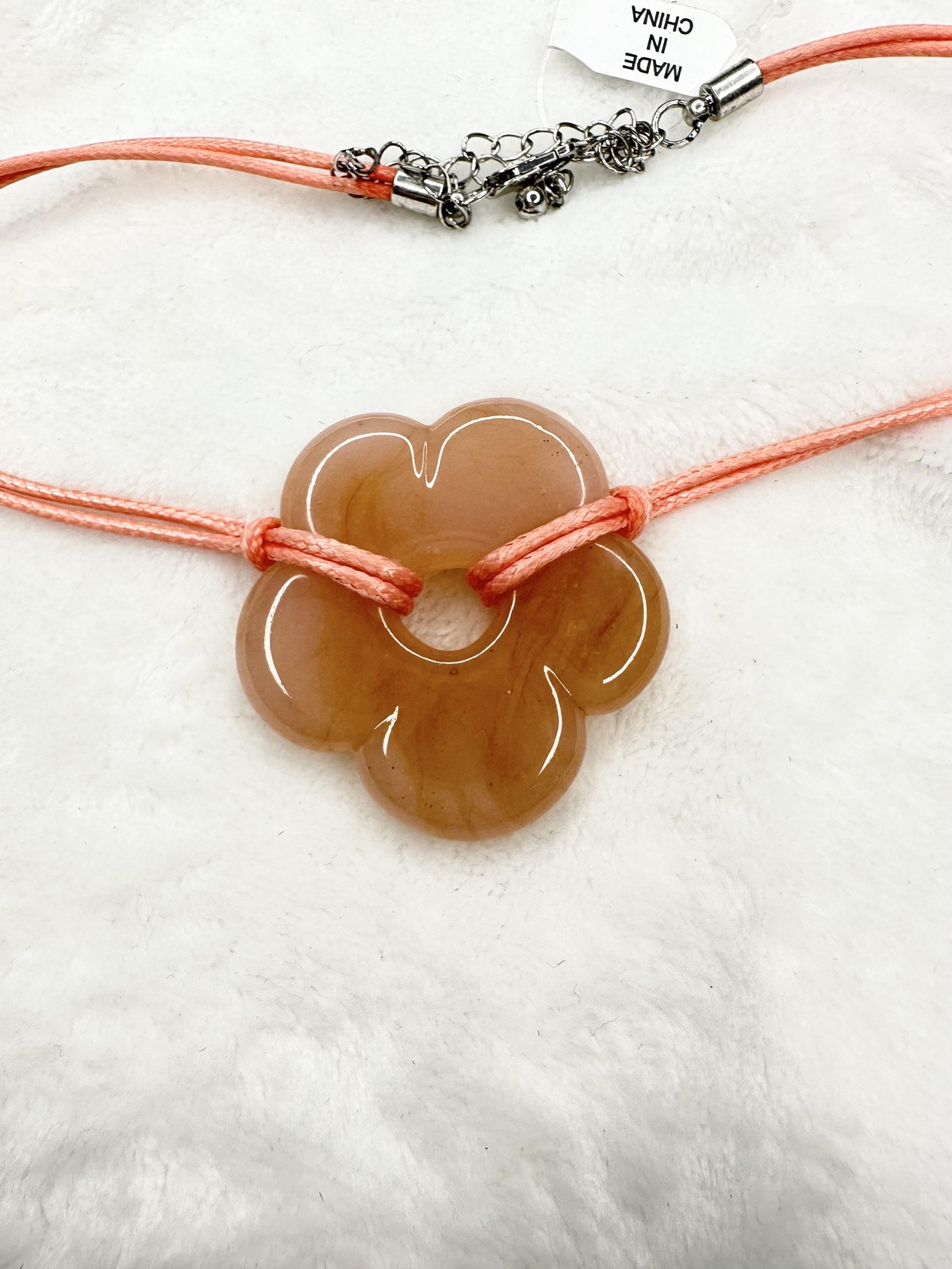 NEW Free People Choker Baby Flower Cord Pink Necklace Stone Bohemian Retro 70’s