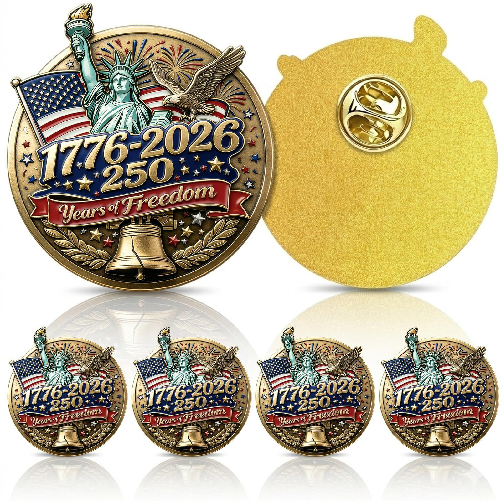AhfuLife USA Lapel Pins for 250th Anniversary, 1 Pc American 1pcs, 1 Pcs